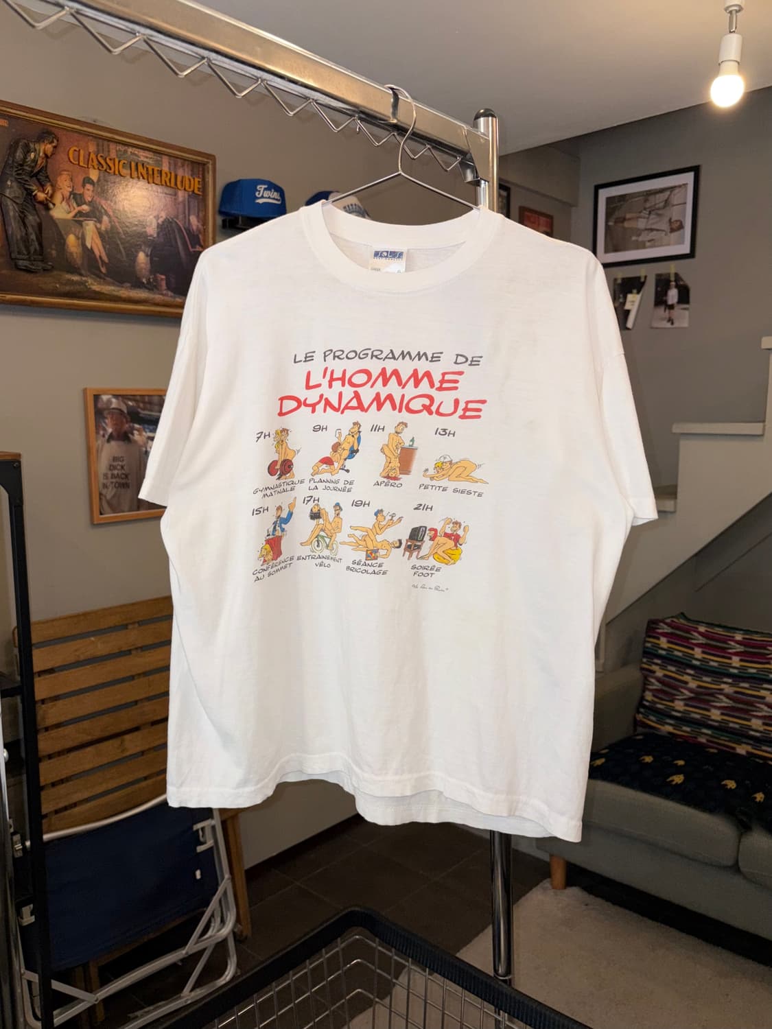 90‘s France Erotic cartoon humor print T 상품이미지5