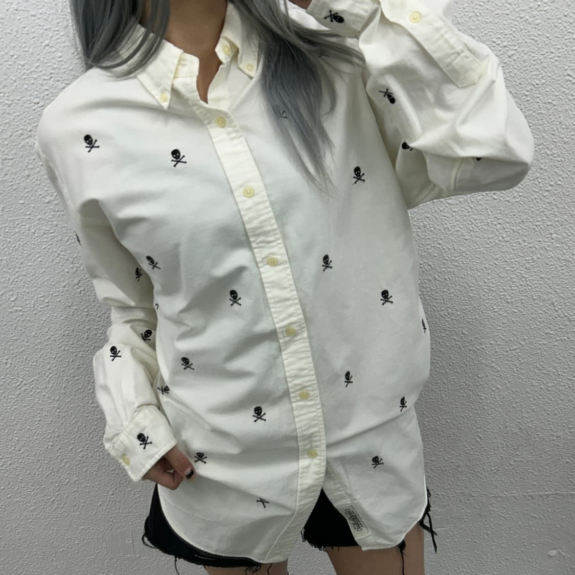 폴로 랄프로렌 스컬자수 화이트 셔츠 L 상품이미지1