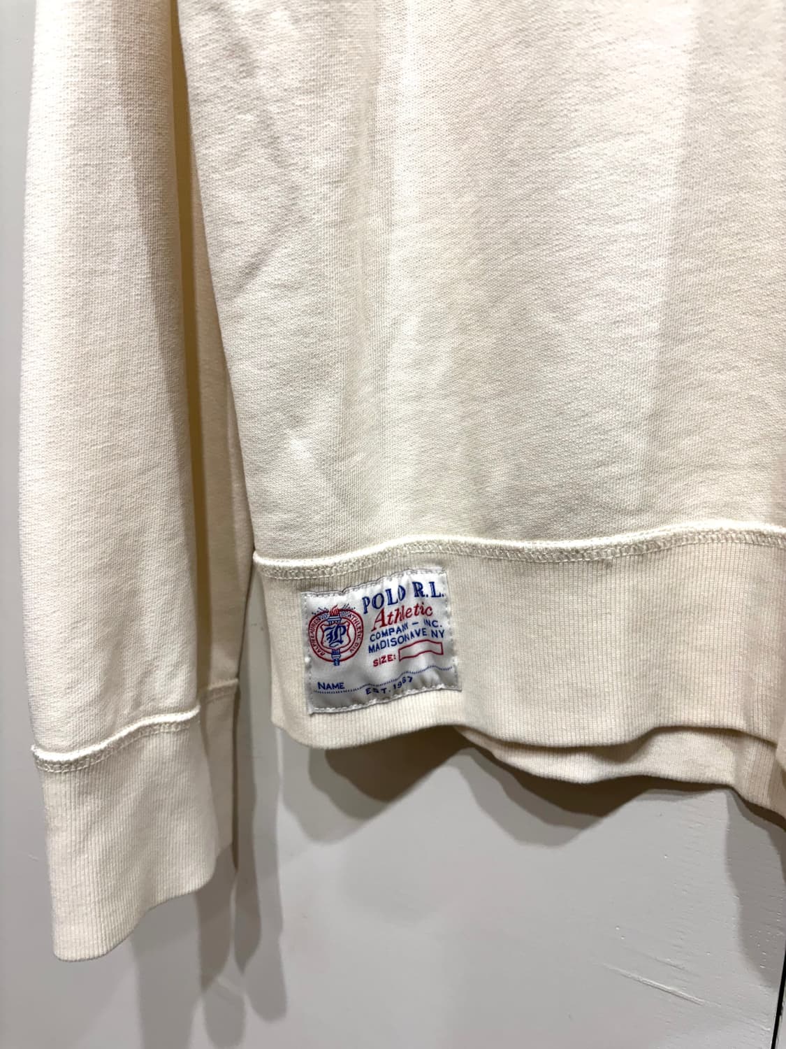polo 폴로 화이트 기모 긴팔 티 M 상품이미지5