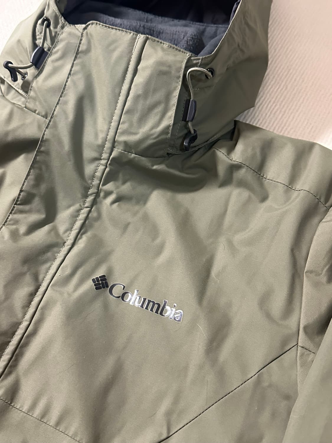 100) 컬럼비아 바람막이 플리스 내피 카키 상품이미지4