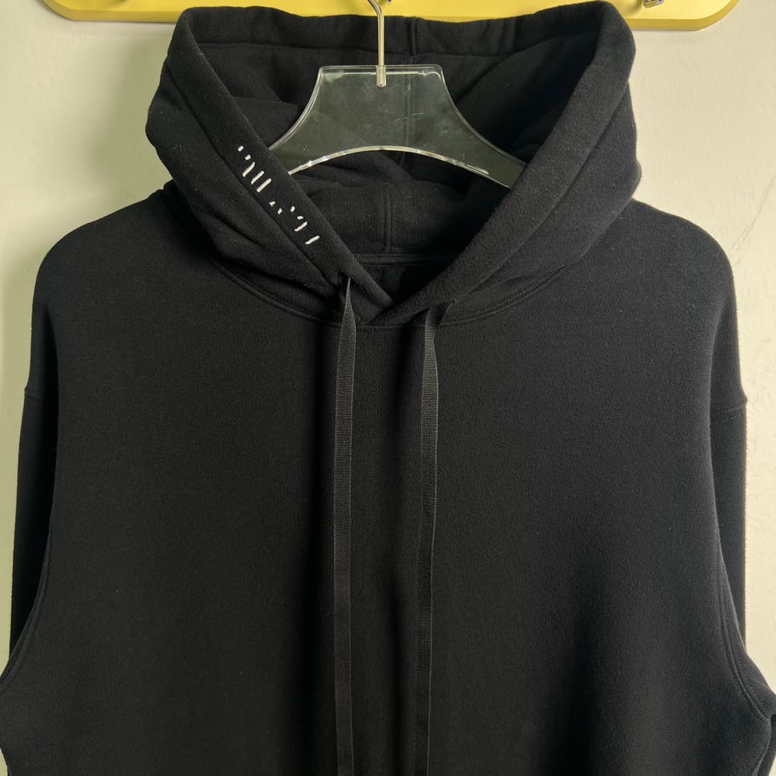 언라벨 프로젝트 블랙 롱 스트링 오버핏 후드티 M 상품이미지3