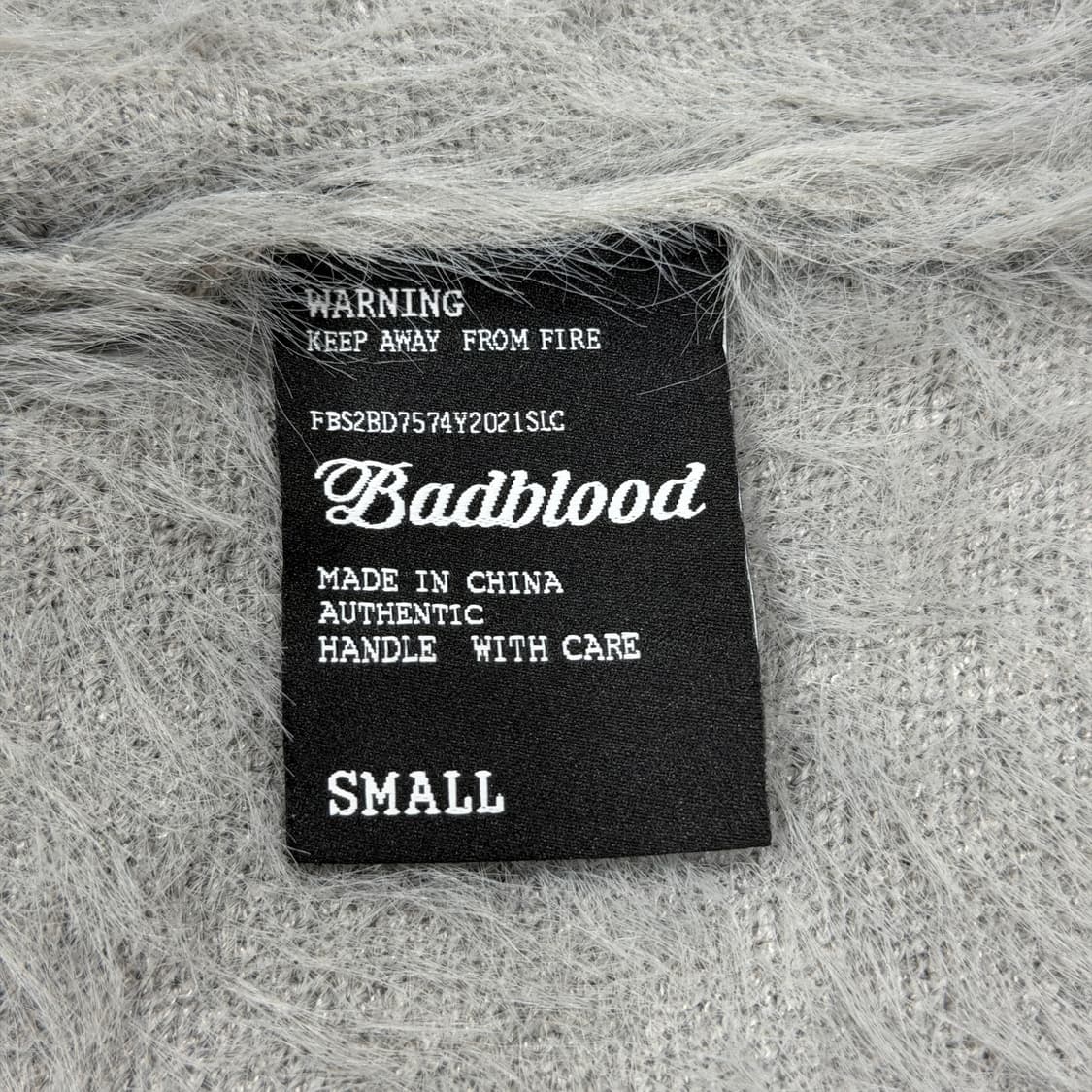 배드블러드 퍼 크롭 나일론 울 가디건 그레이 S 상품이미지4