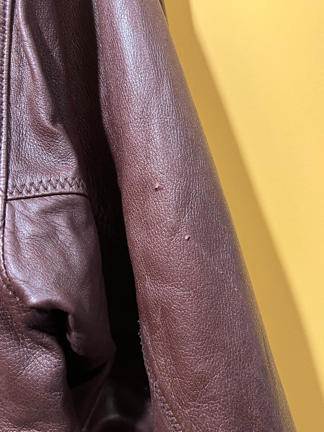 천연가죽 하이넥 레더 자켓 브라운 상품이미지9