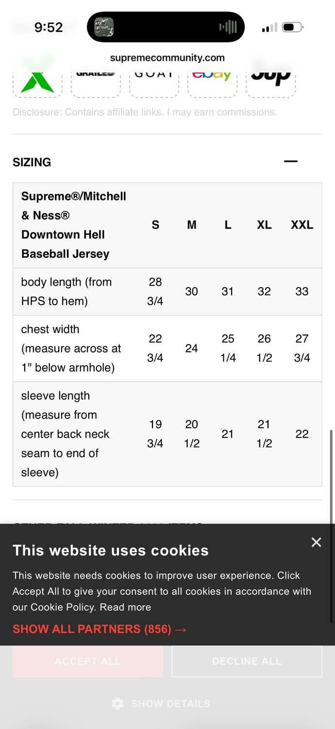 [L]슈프림 미첼&네스 베이스볼 저지 상품이미지5