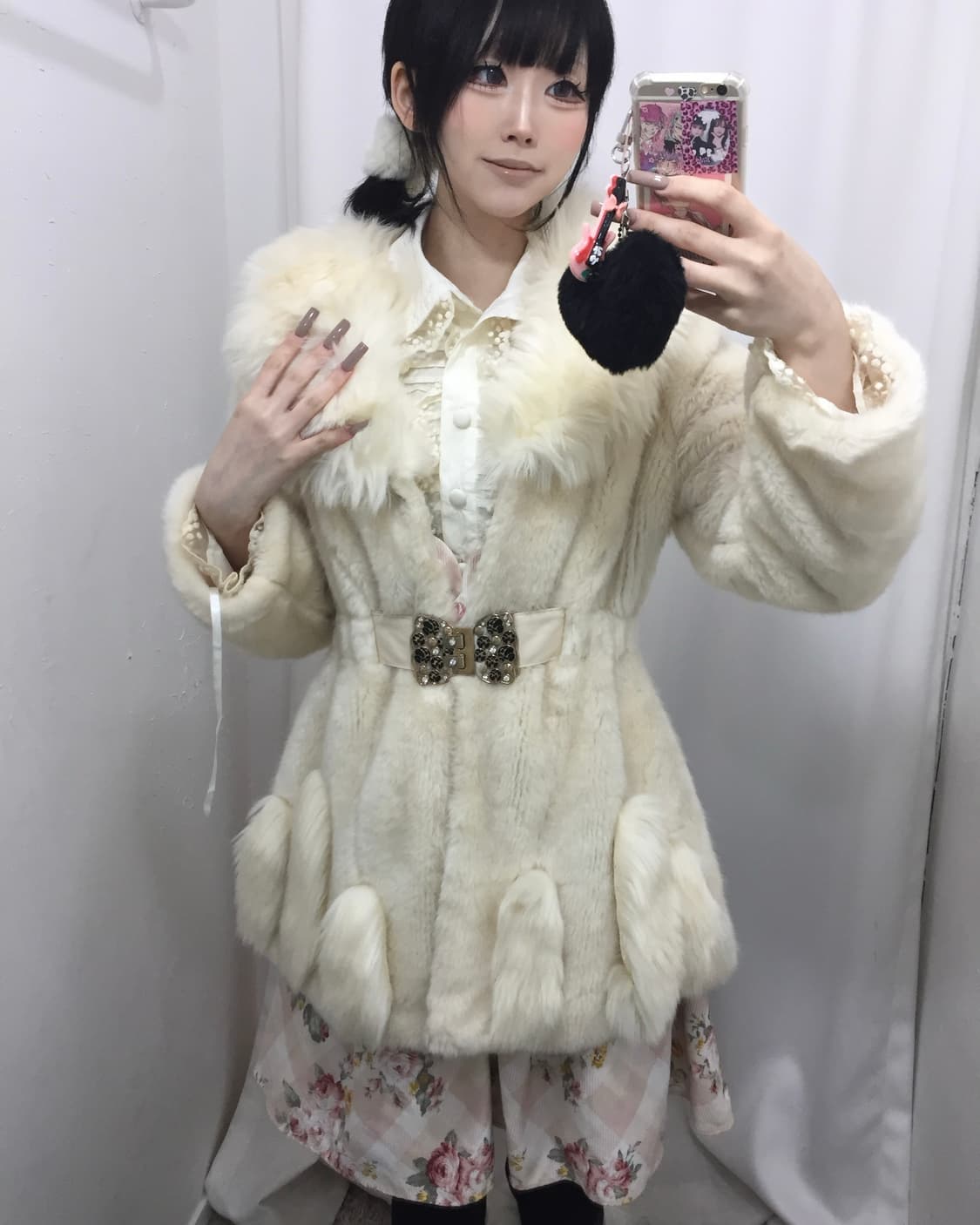 BODY LINE 코르셋 포인트 도트 카라 쉬폰 블라우스 코디🍩 상품이미지2