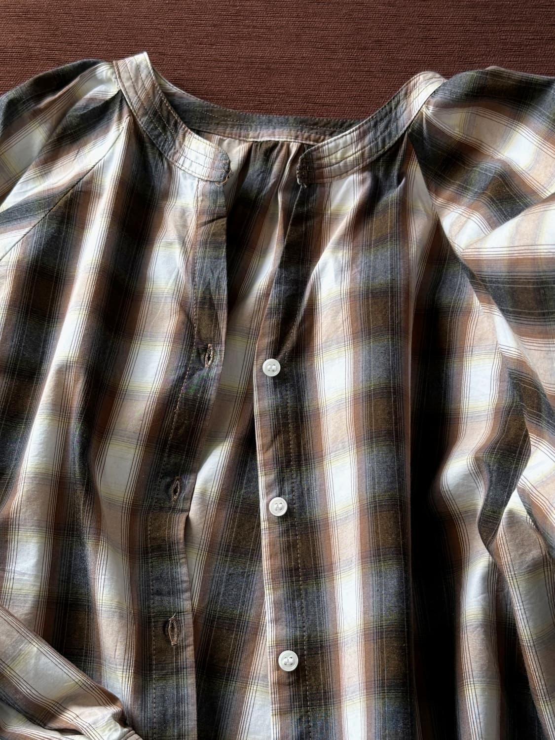 Light cotton design check wide shirt 상품이미지2