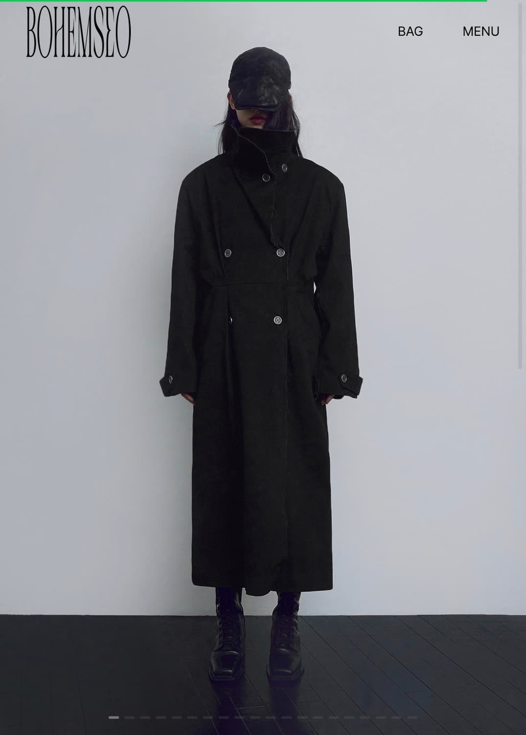 (구해요) 보헤미안서울 컷아웃 후디 트렌치코트 블랙 상품이미지1