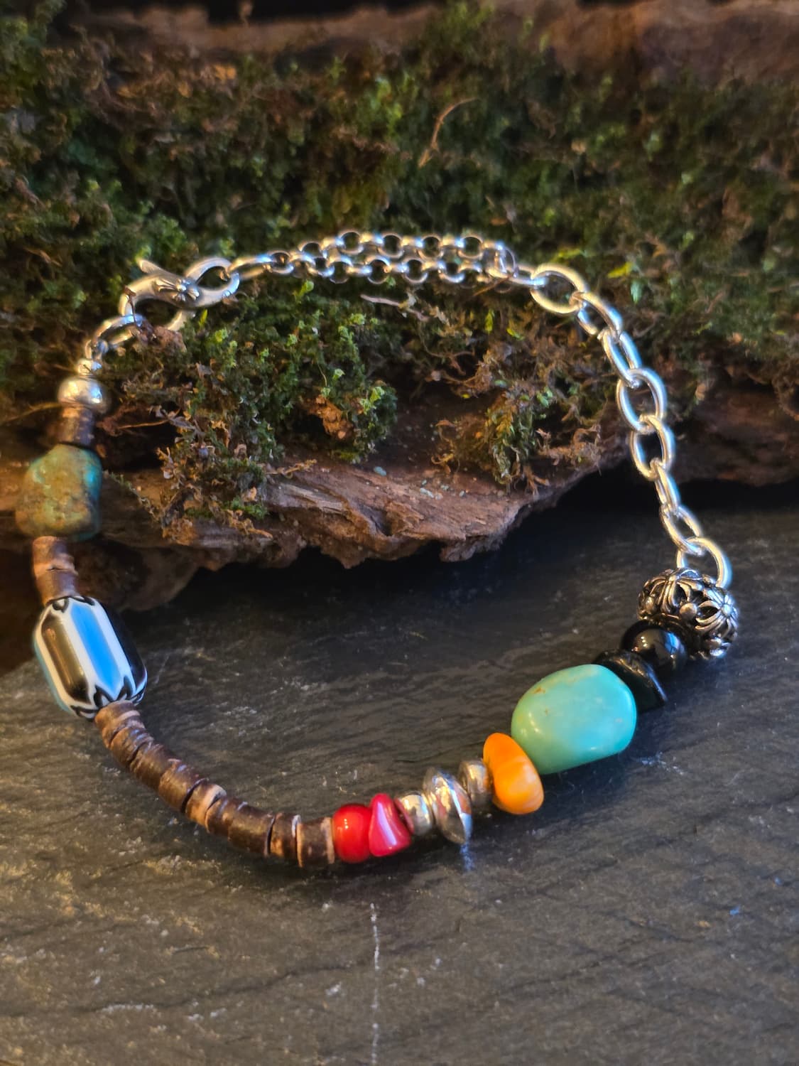 EARTH TRACE 실버925 하프 우드 스톤 팔찌 상품이미지7