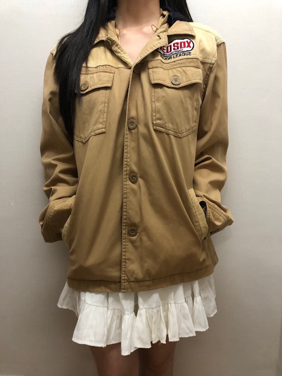 빈티지 mlb 베이지 후드 자켓 상품이미지4