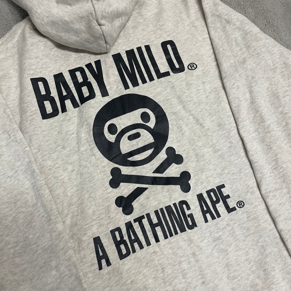 M) 베이프 베이비마일로 백 로고 프린팅 후드 집업 상품이미지3
