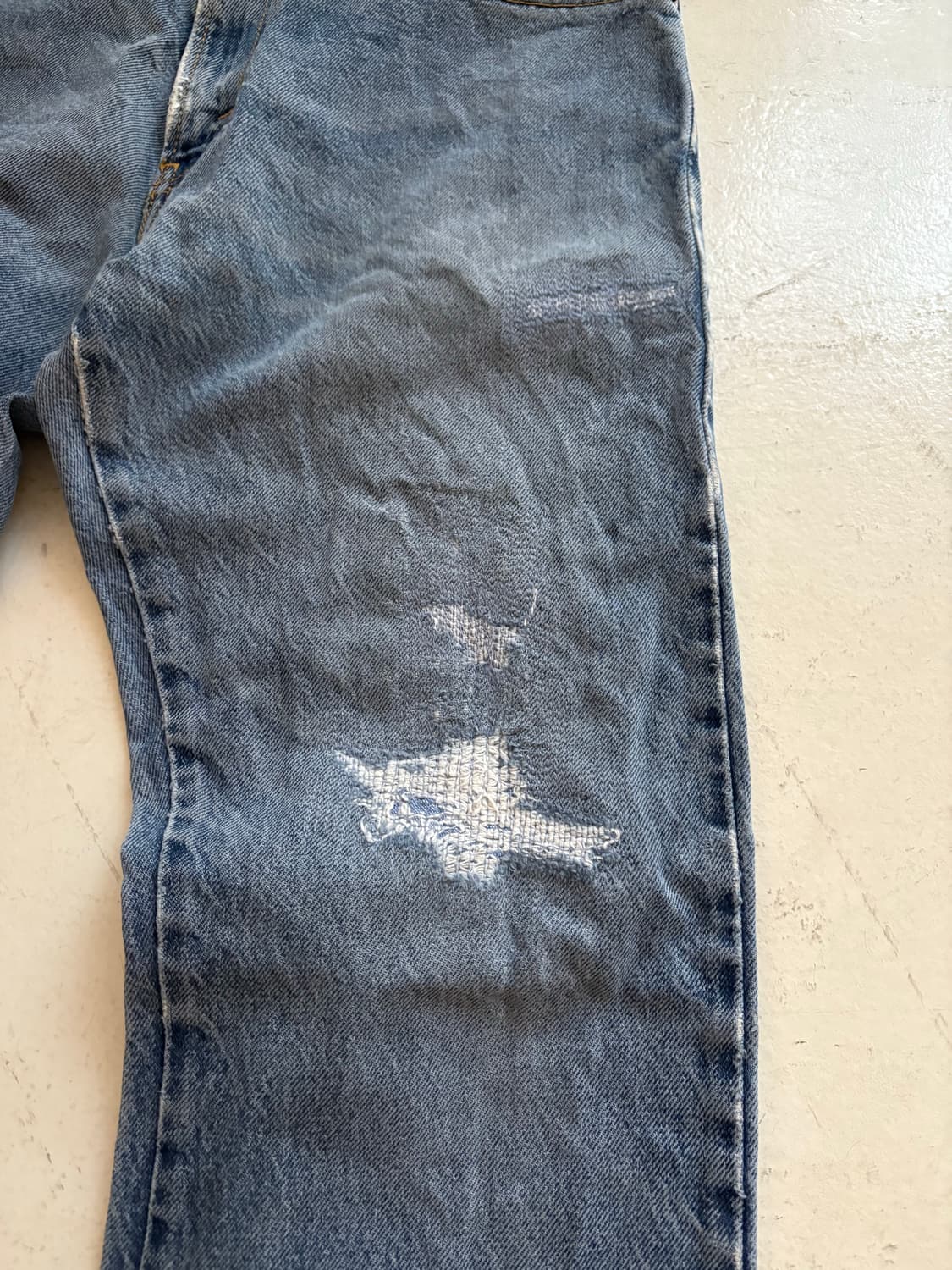 00‘s vtg Levis 517 Repair Denim pant. 상품이미지5