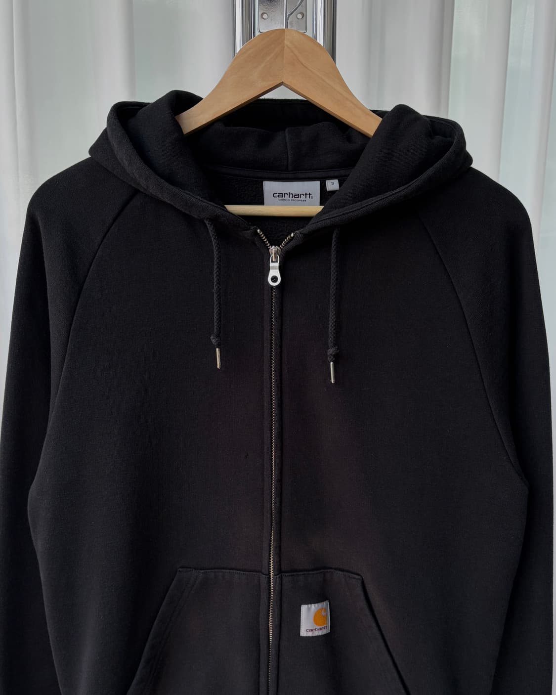 [S]칼하트 WIP 스퀘어 라벨 기모 후드집업 상품이미지5