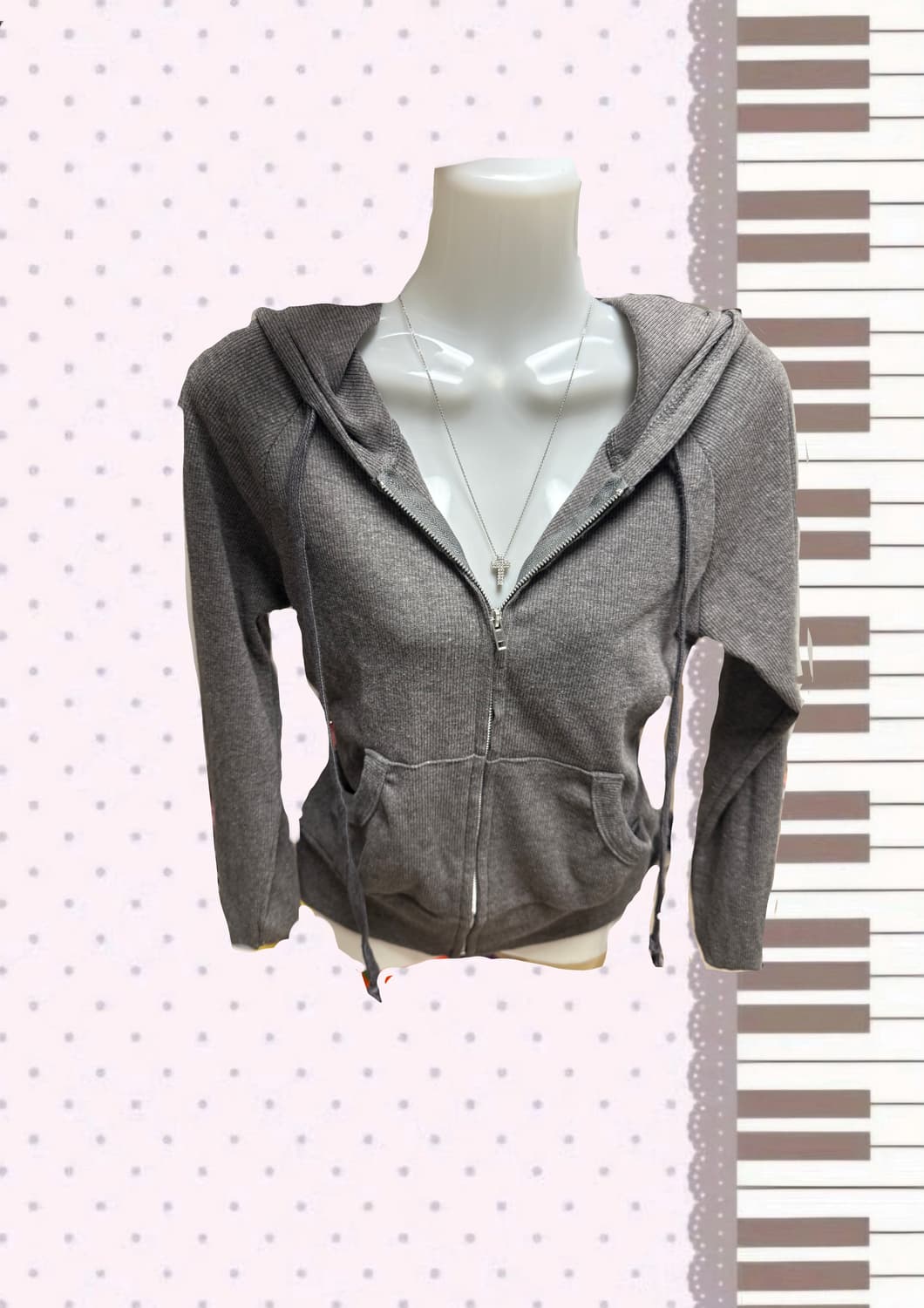 그레이카키 후드집업 상품이미지1