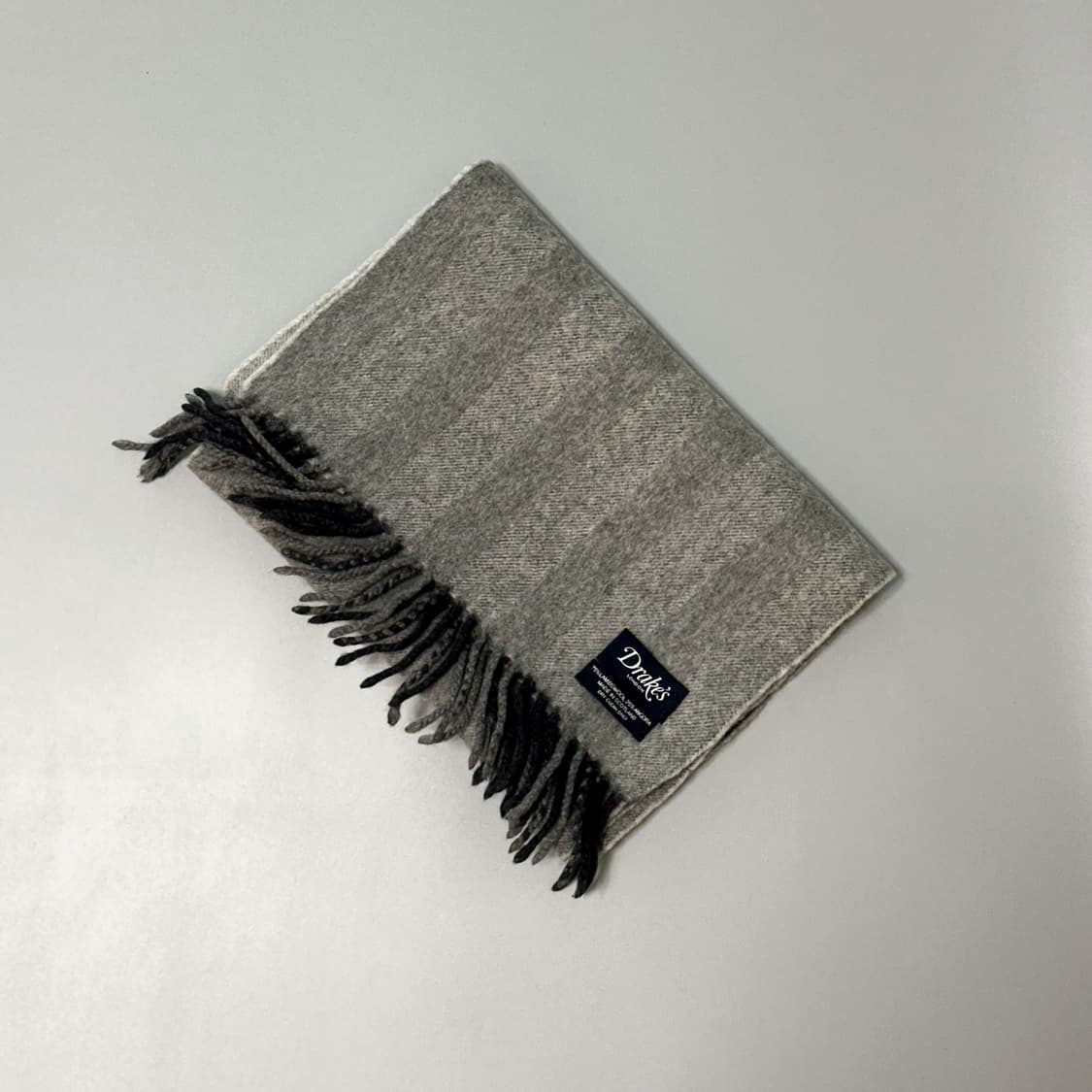 [Drakes] 드레익스 더블페이스 머플러(그레이 스트라이프) 상품이미지2