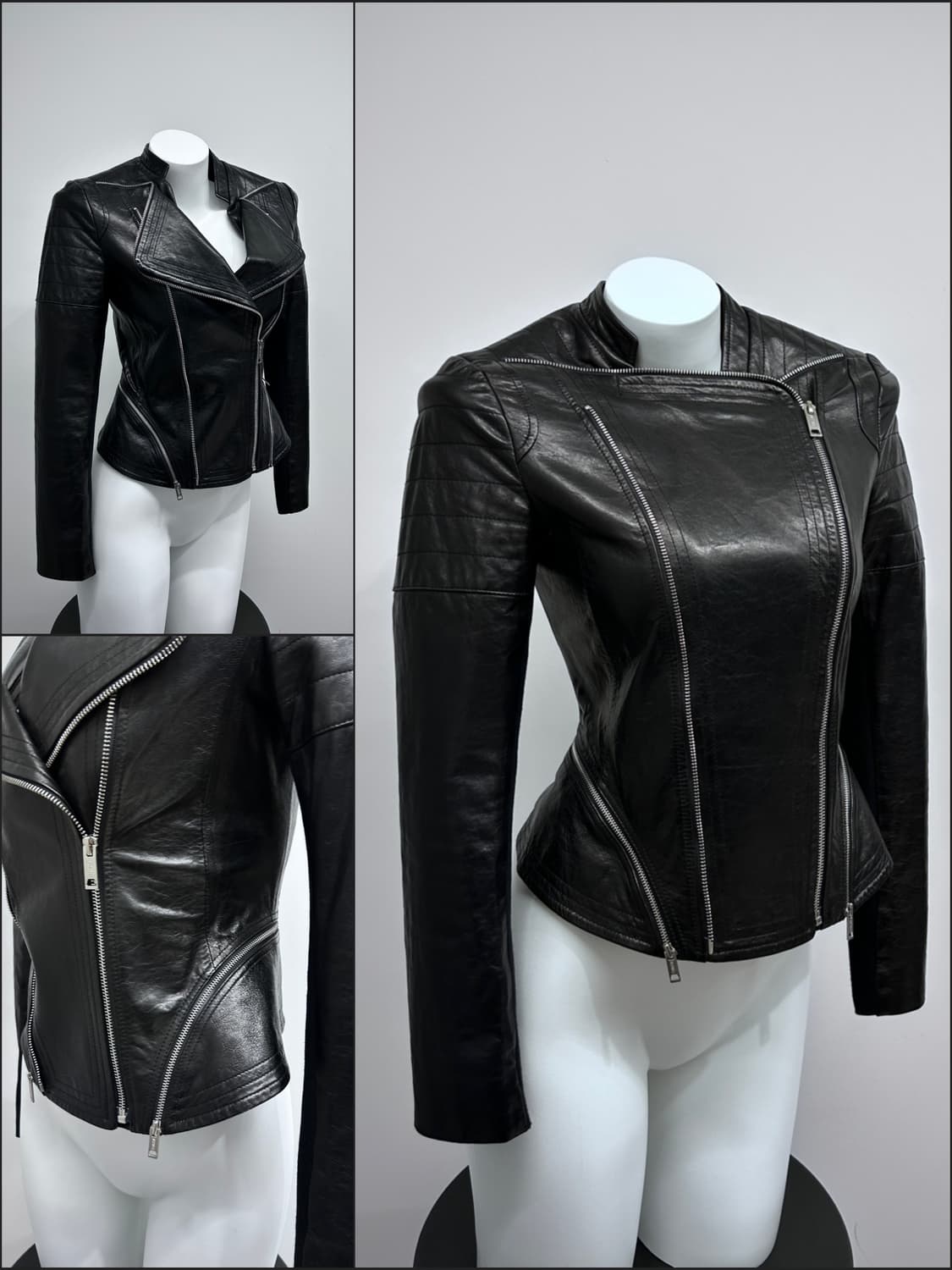 멀티 지퍼 레더 자켓 상품이미지1