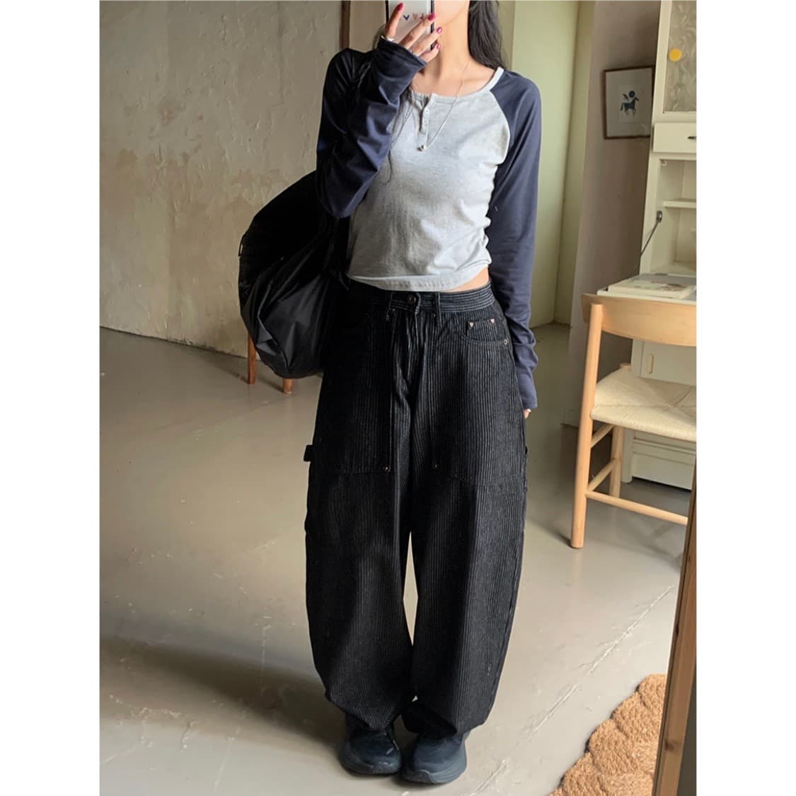 gray raglan long sleeve 상품이미지1