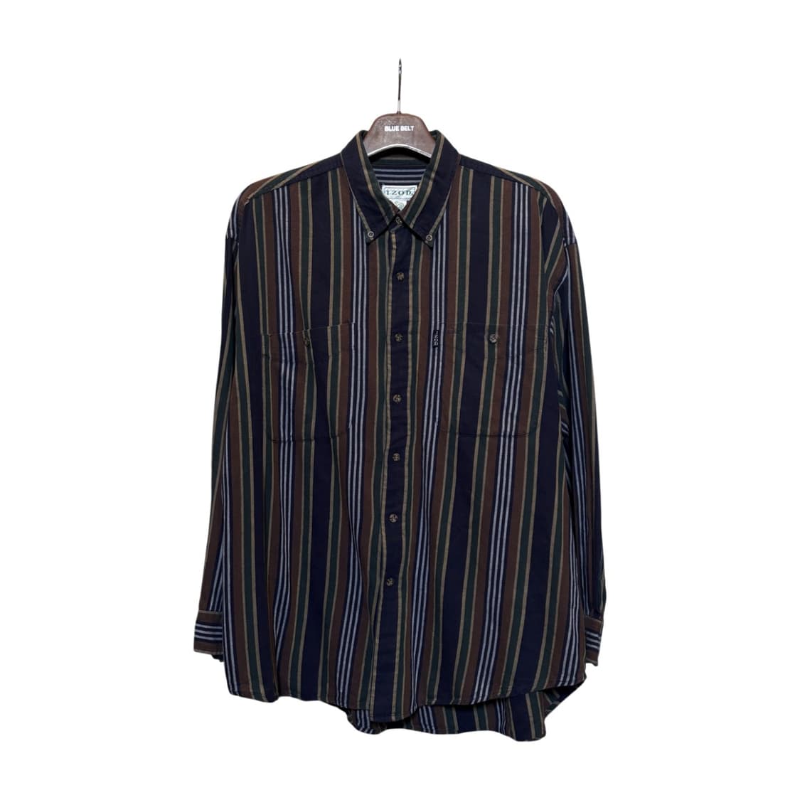 IZOD 아이조드 코튼 워시드 멀티라인 스트라이프 셔츠 3라인 디테일 상품이미지1