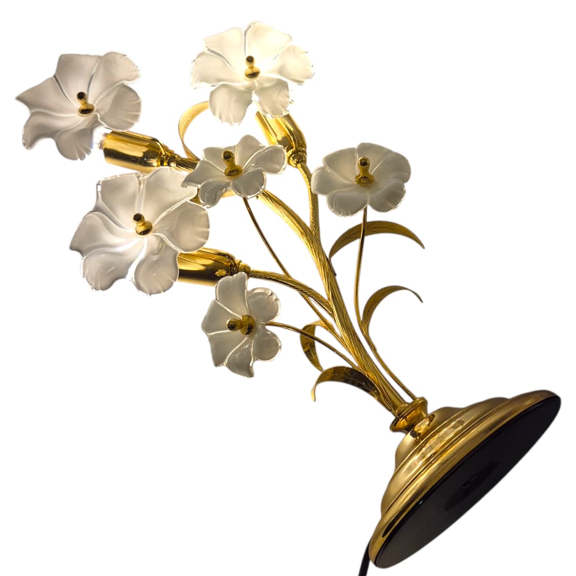 90s 야마기와 밀크글라스 플라워 부케 스탠드 램프 상품이미지3