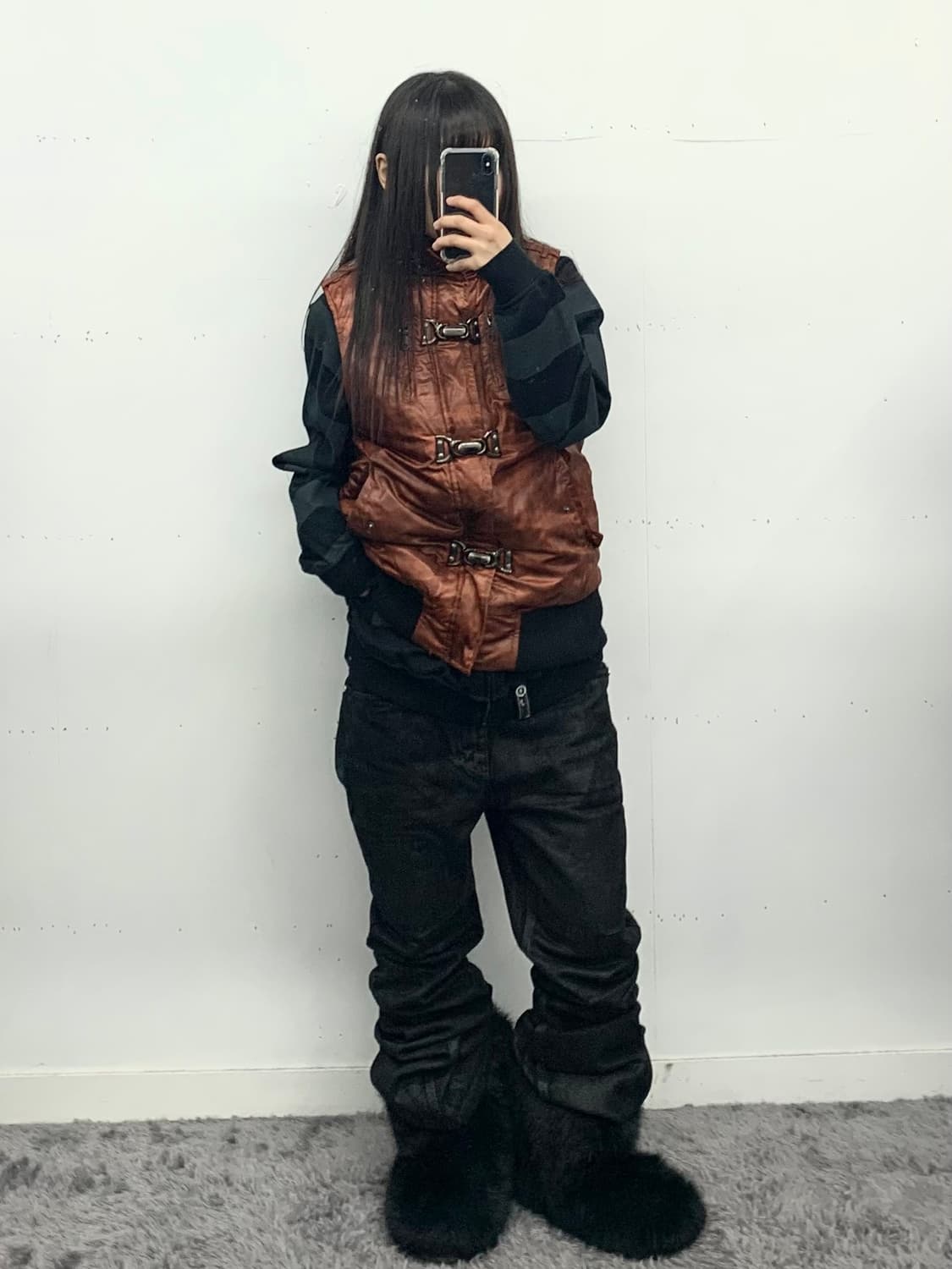 인더에틱 패턴 패딩 베스트 상품이미지1