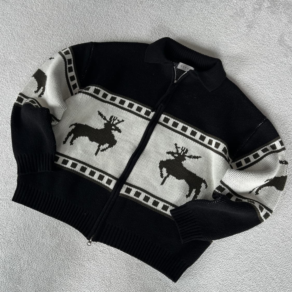 CHEAT 니트 집업자켓  상품이미지1