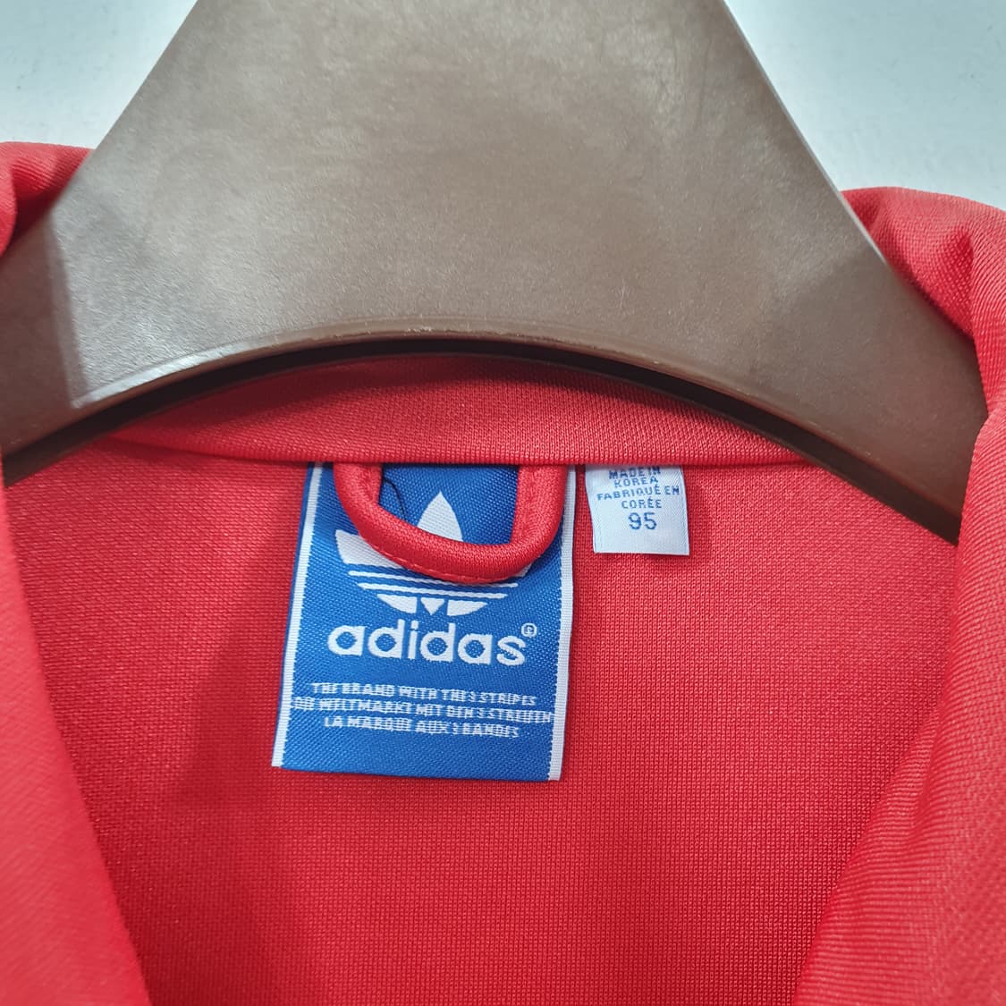 95 아디다스 여성 레드 데일리 파이어로고 져지 집업 트랙탑 상품이미지4