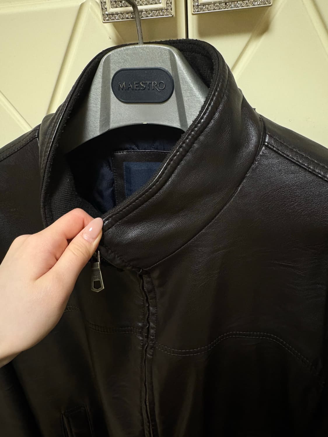 Tommy Hilfiger leather jacket deep brown 상품이미지4