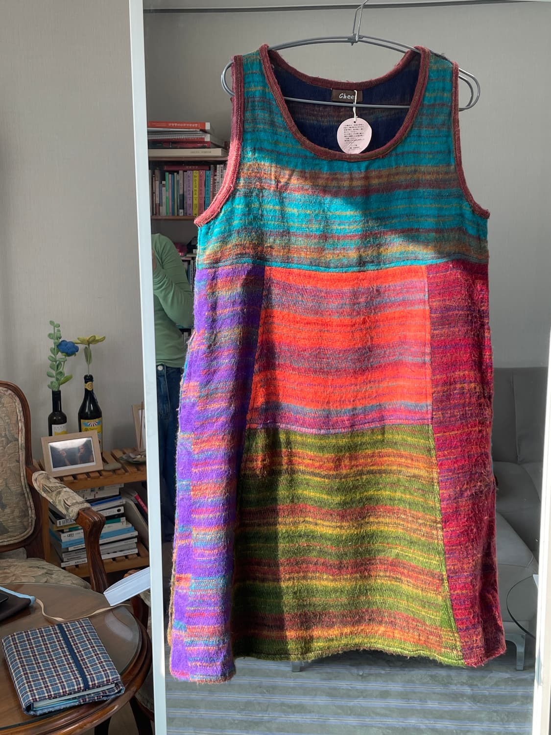 일본 빈티지 에스닉 멀티 스트라이프 레이어드 원피스 상품이미지6