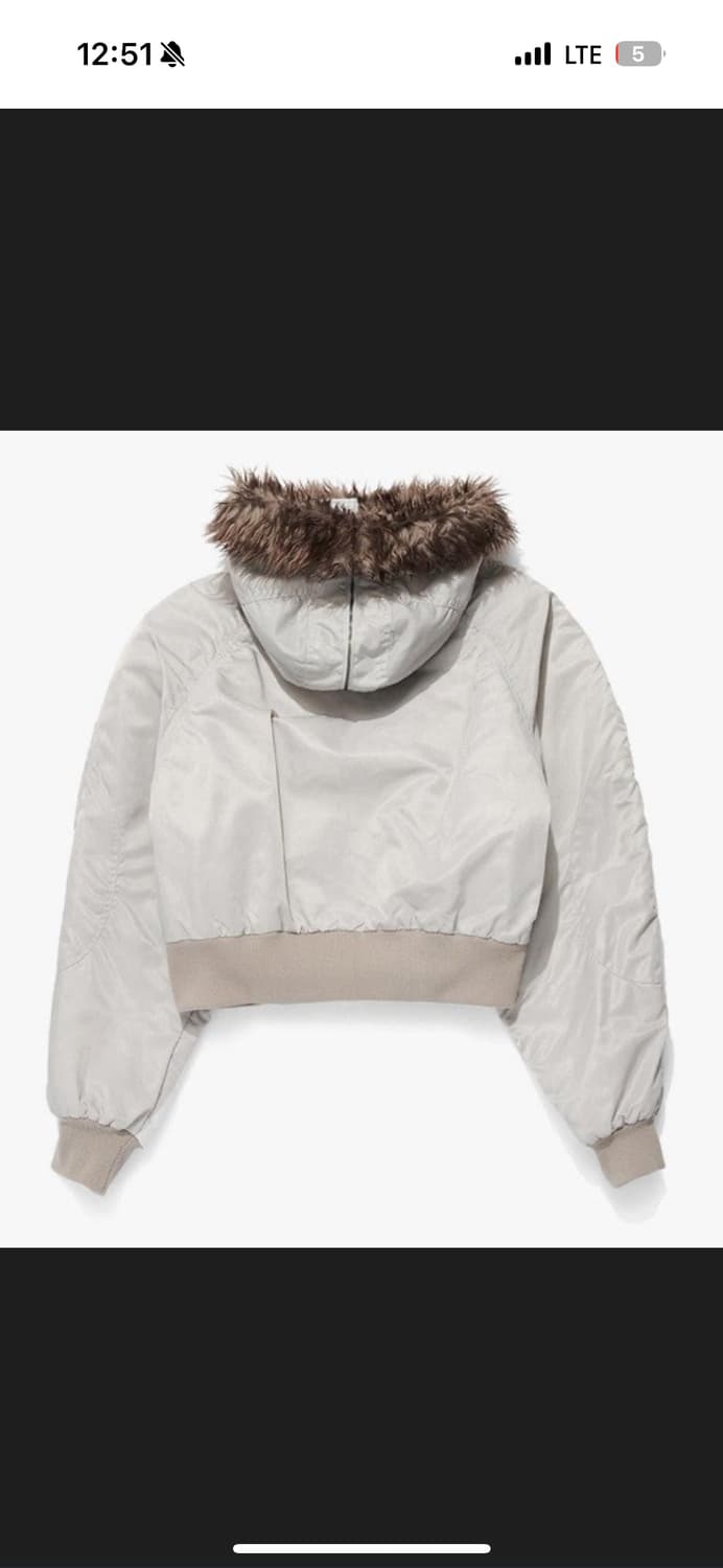 Faux Fur Zipper Hood Ma1 - gray 상품이미지2