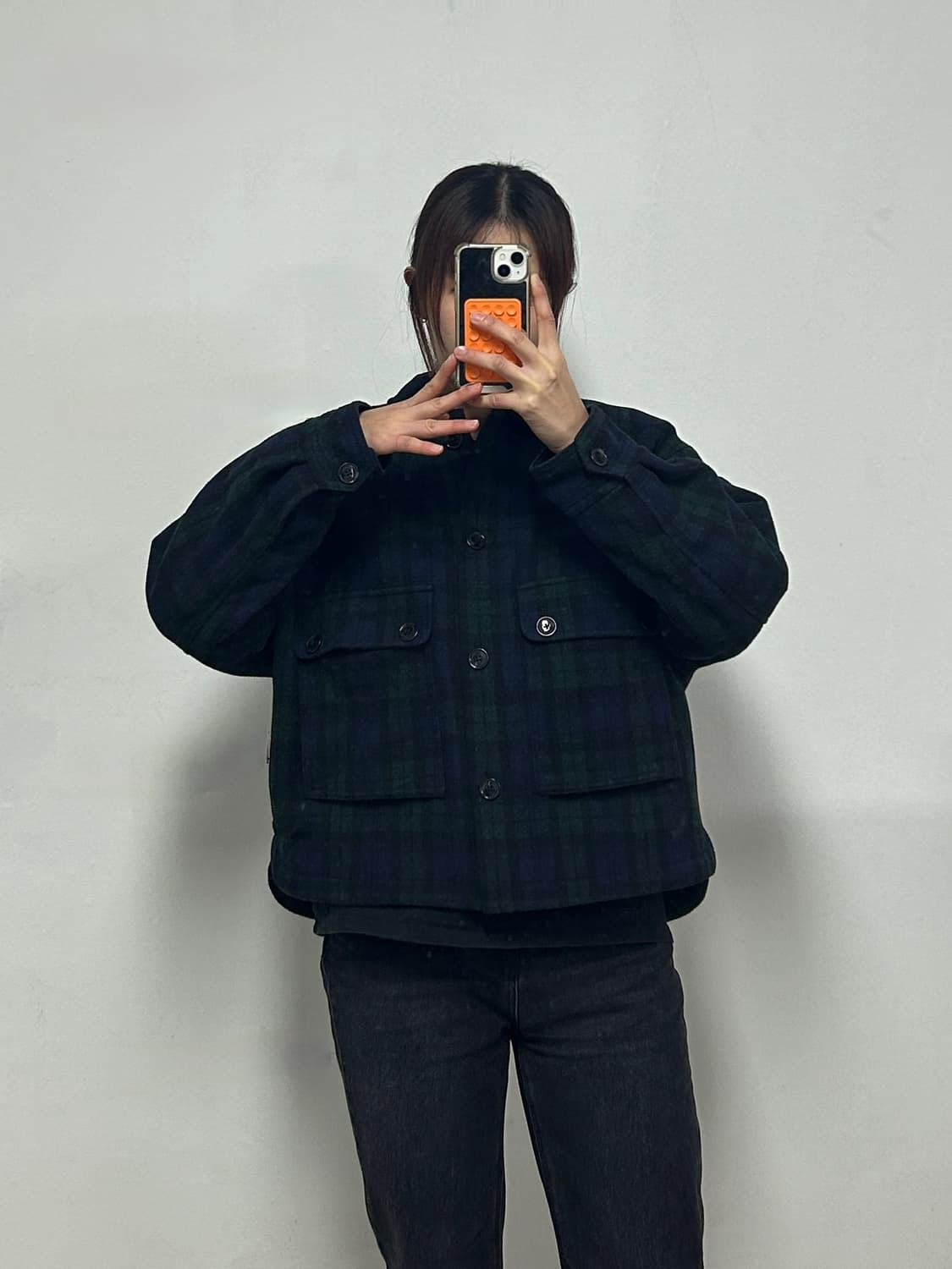 에디바우어 블랙와치 체크 울 워크자켓 상품이미지2