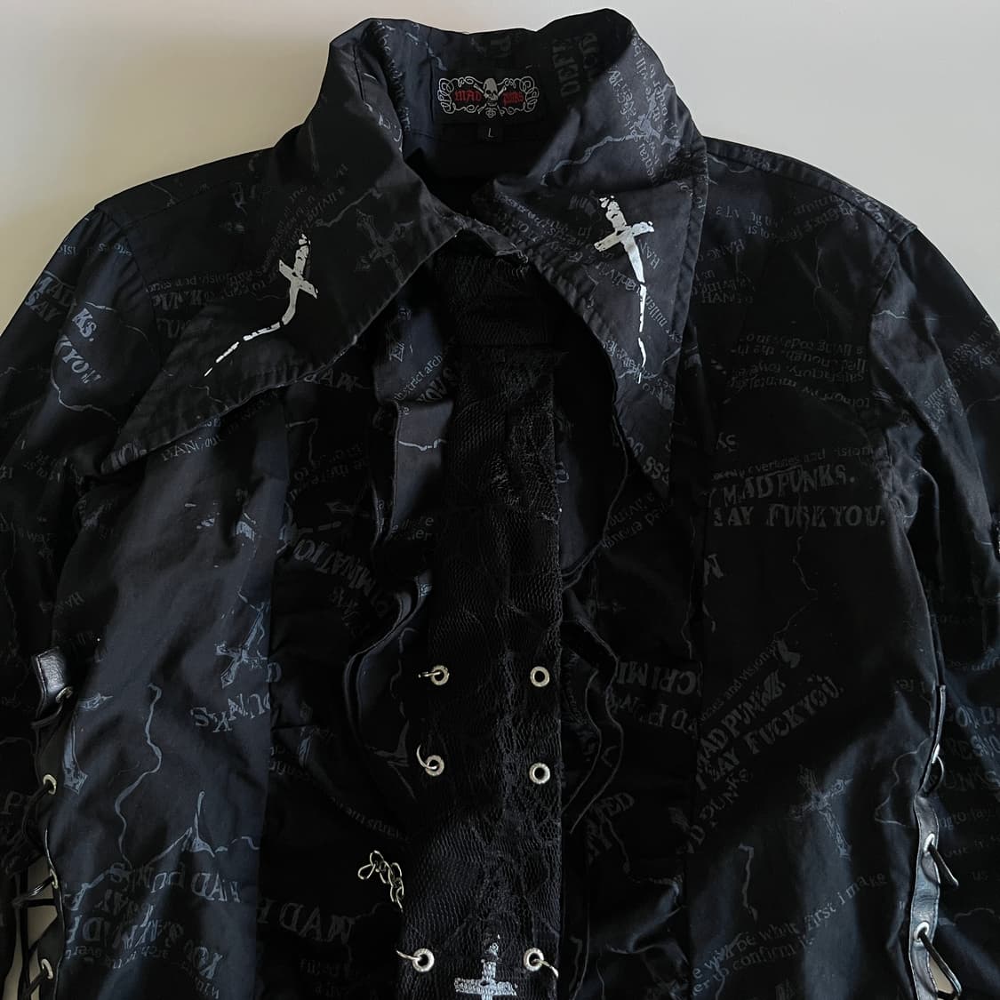 Mad Punks Skull Corset Shirt 상품이미지5