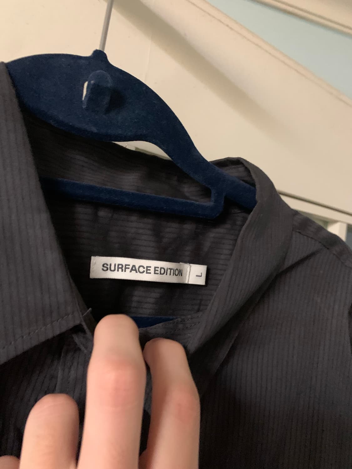 서피스에디션 JACQUARD STRIPE SHIRT DARK GRAY 상품이미지3