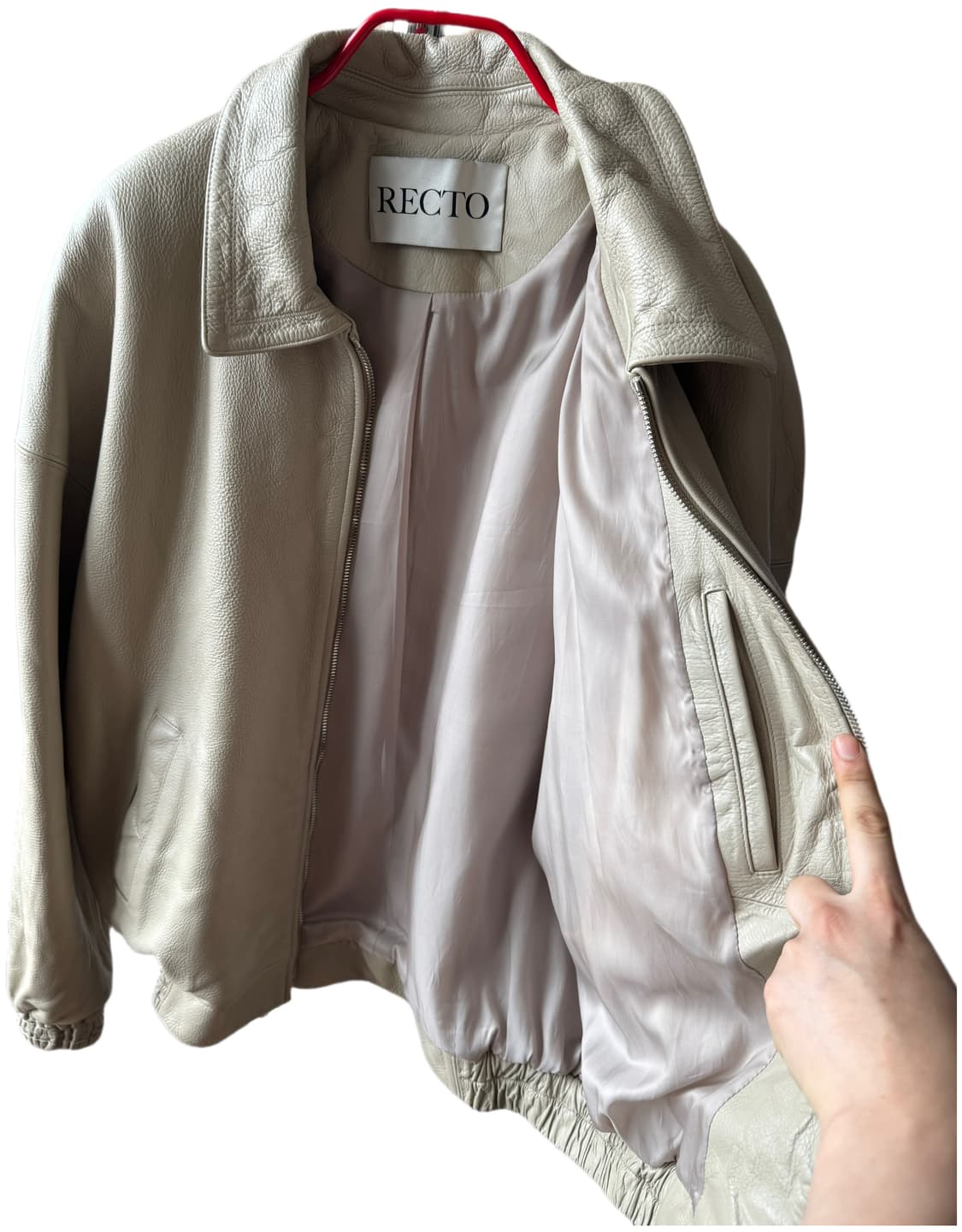 [L] 렉토(RECTO) 카우하이드 가죽 자켓 (크림/베이지) 상품이미지5