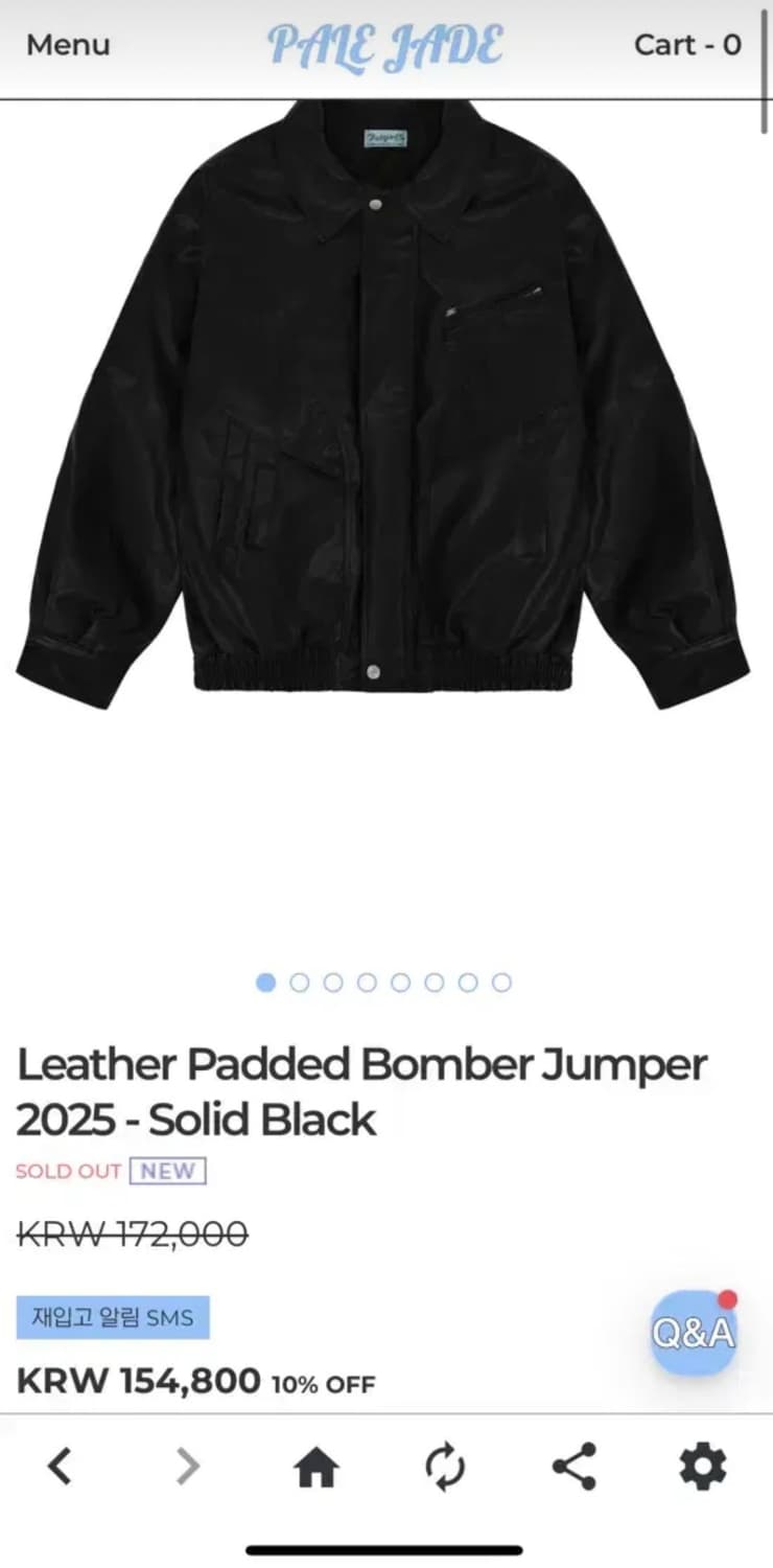 페일제이드 블랙 레더 봄버 자켓 2025 상품이미지2
