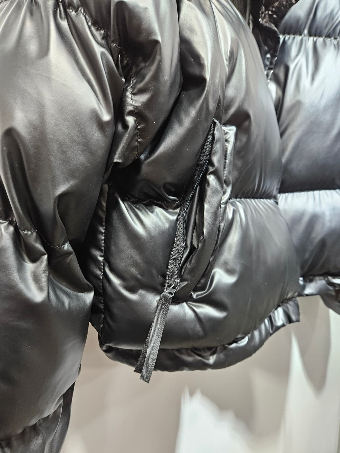 블랙 무광 크롭 숏패딩 Free (모자 없음) 상품이미지7