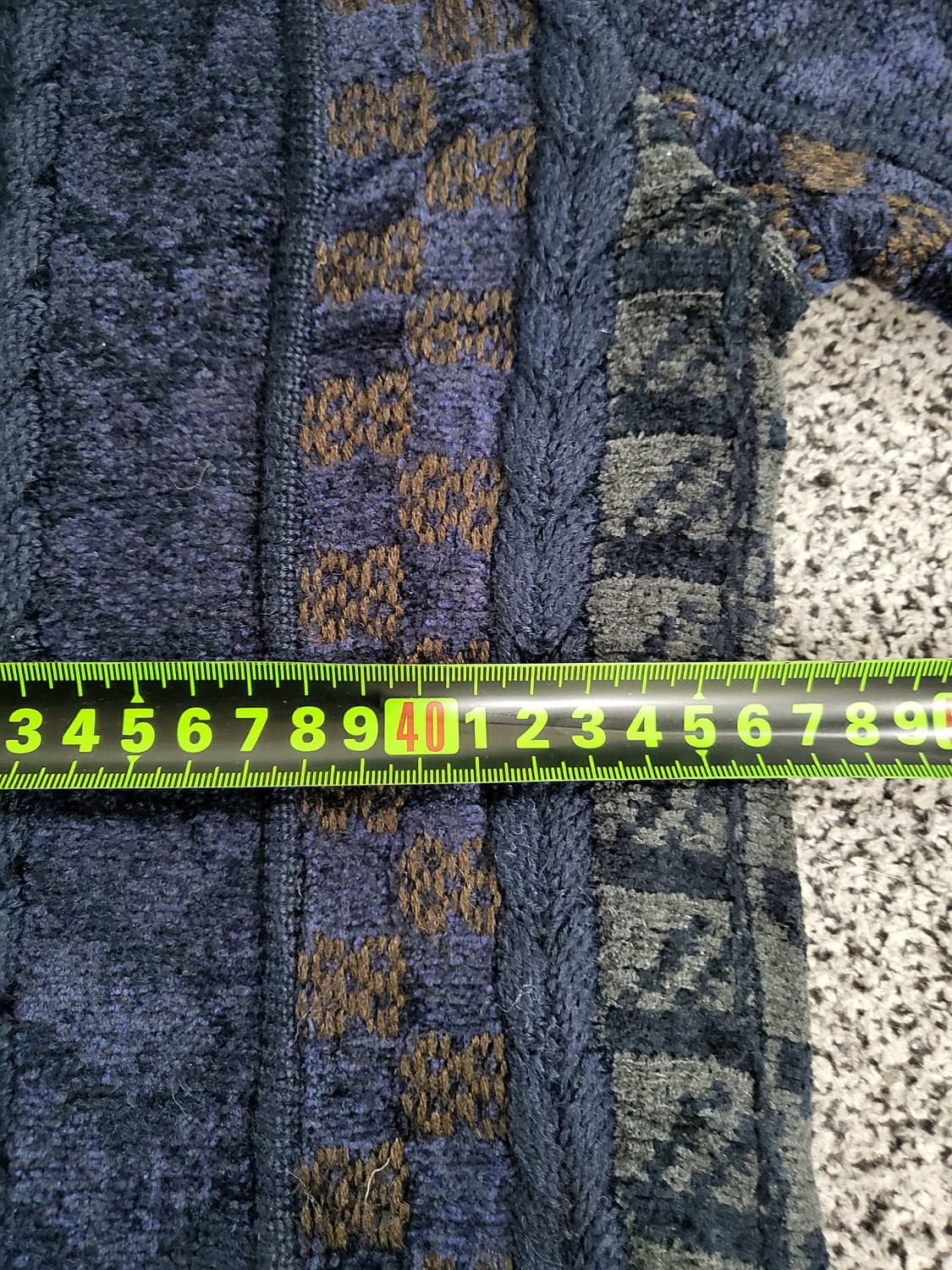 Belle Jeanne 하프집업 패턴 니트 (네이비) 상품이미지8