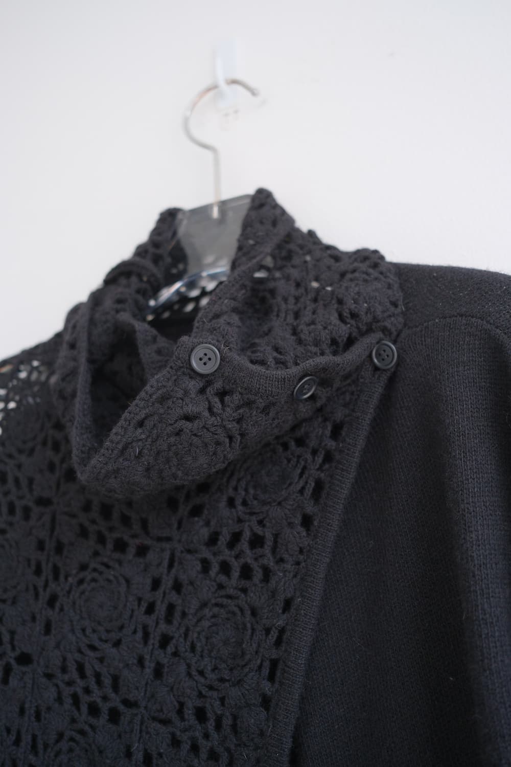 Crochet motif high-neck cardigan  상품이미지6