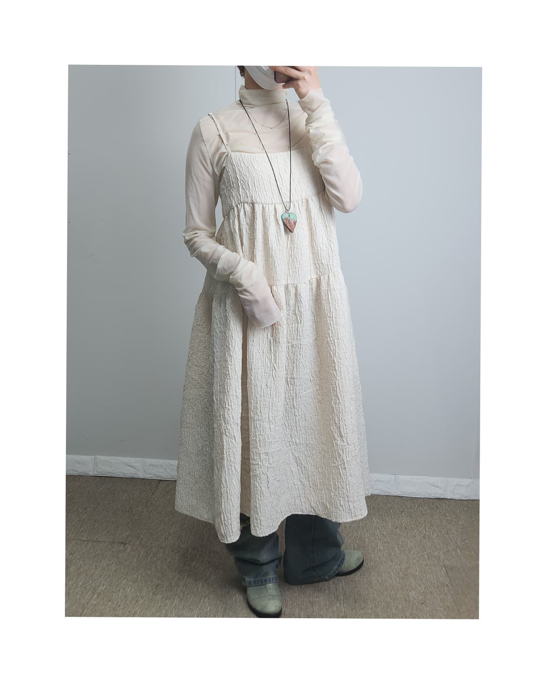 캉캉 주름 롱 원피스 상품이미지1