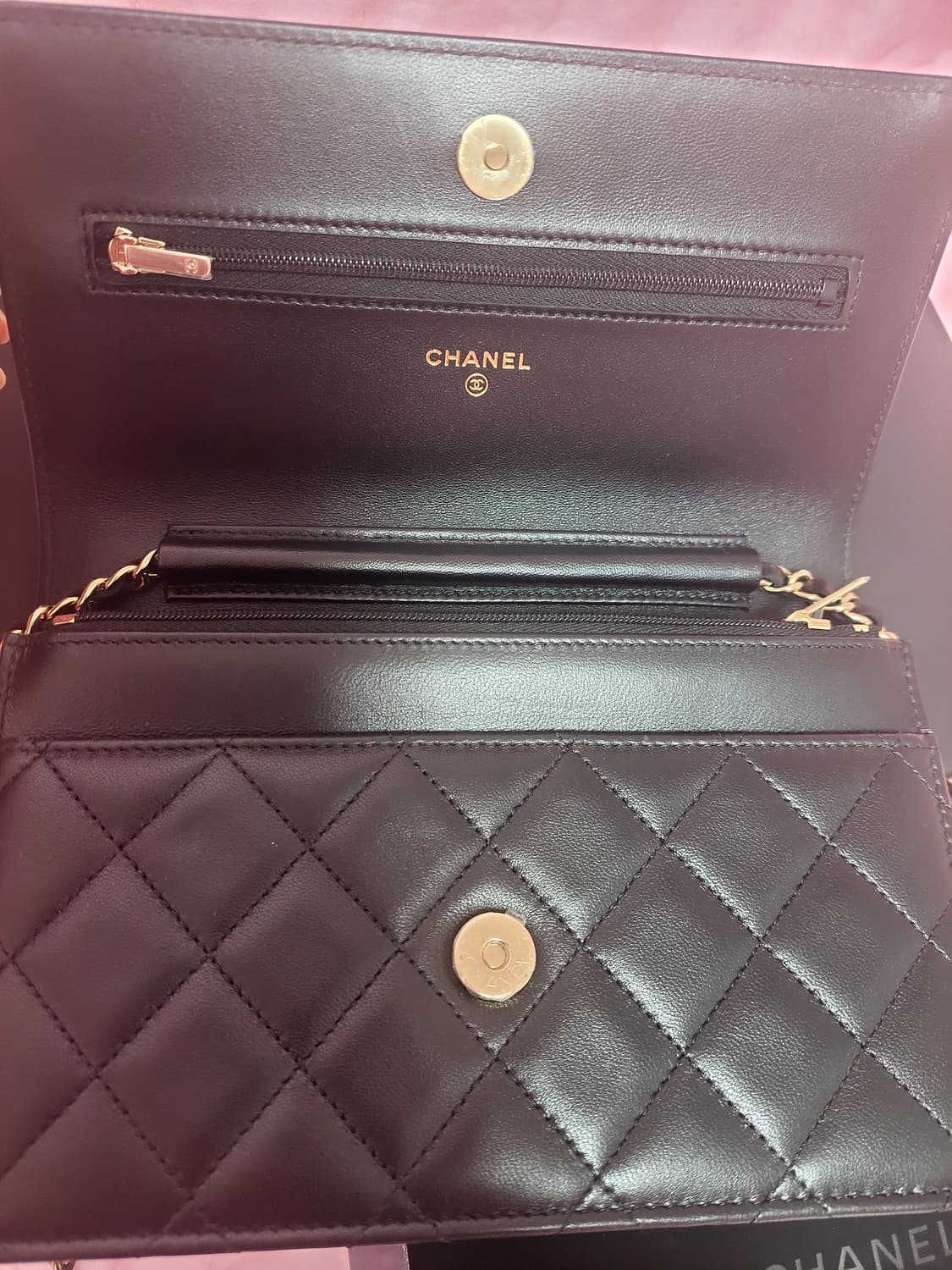 정품)급처미사용새상품!샤넬 참장식 신형 내장칩 WOC 공주가방 크로스백 상품이미지6