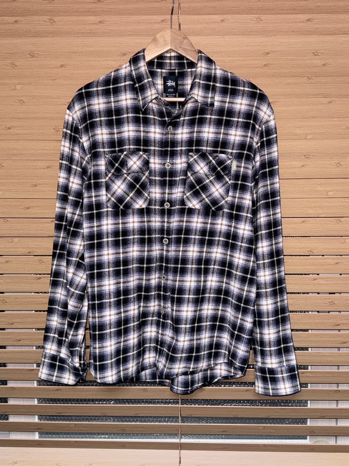 90s 스투시 울 체크 셔츠 상품이미지2