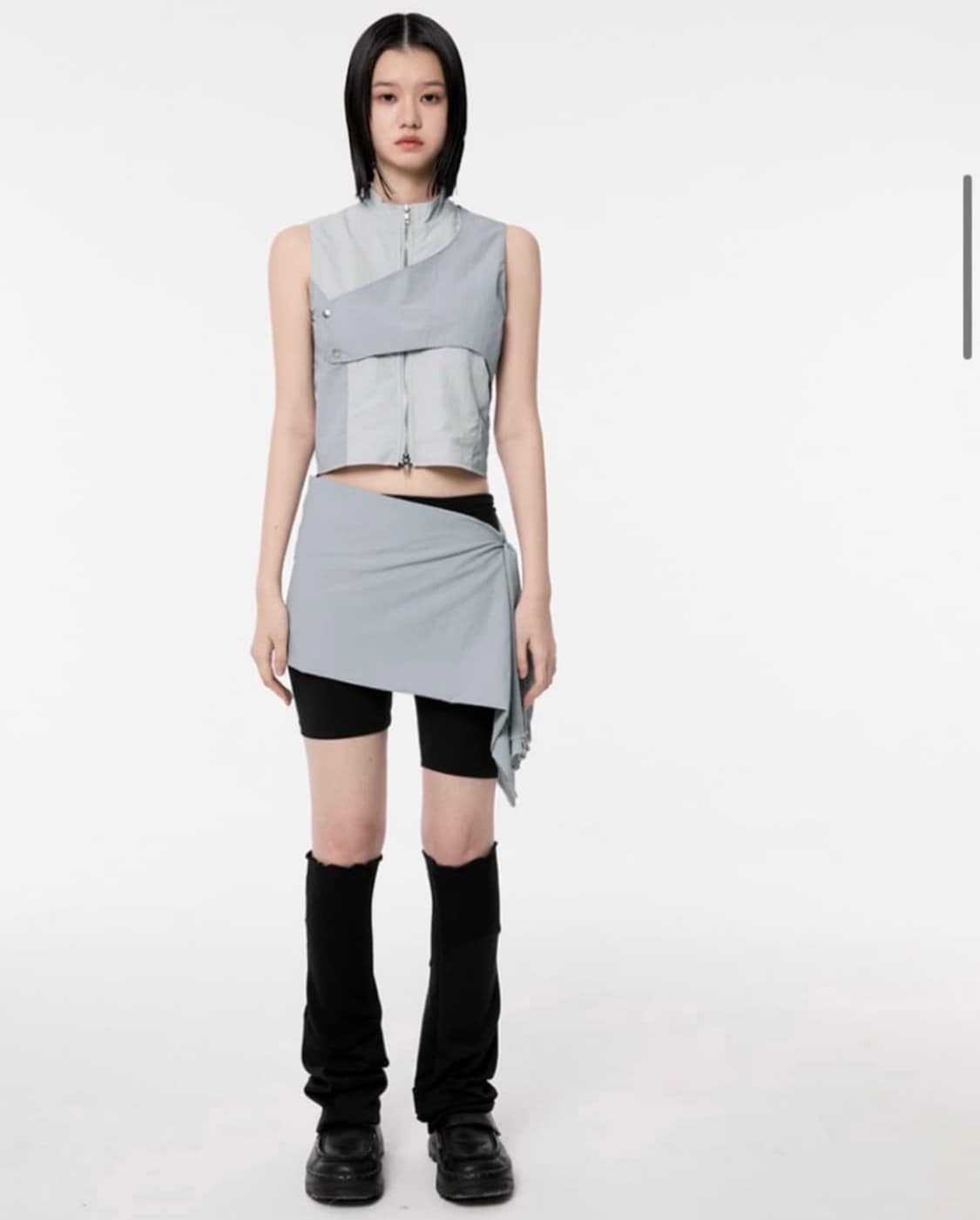 플레어업 레이어드 플랩 베스트 치마 세트 상품이미지1