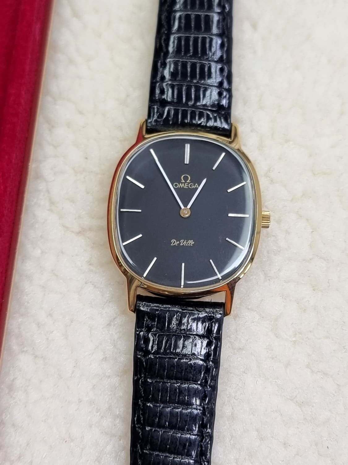 오메가 드빌 블랙 다이일 핸드와인딩 수동 남성 시계 상품이미지1