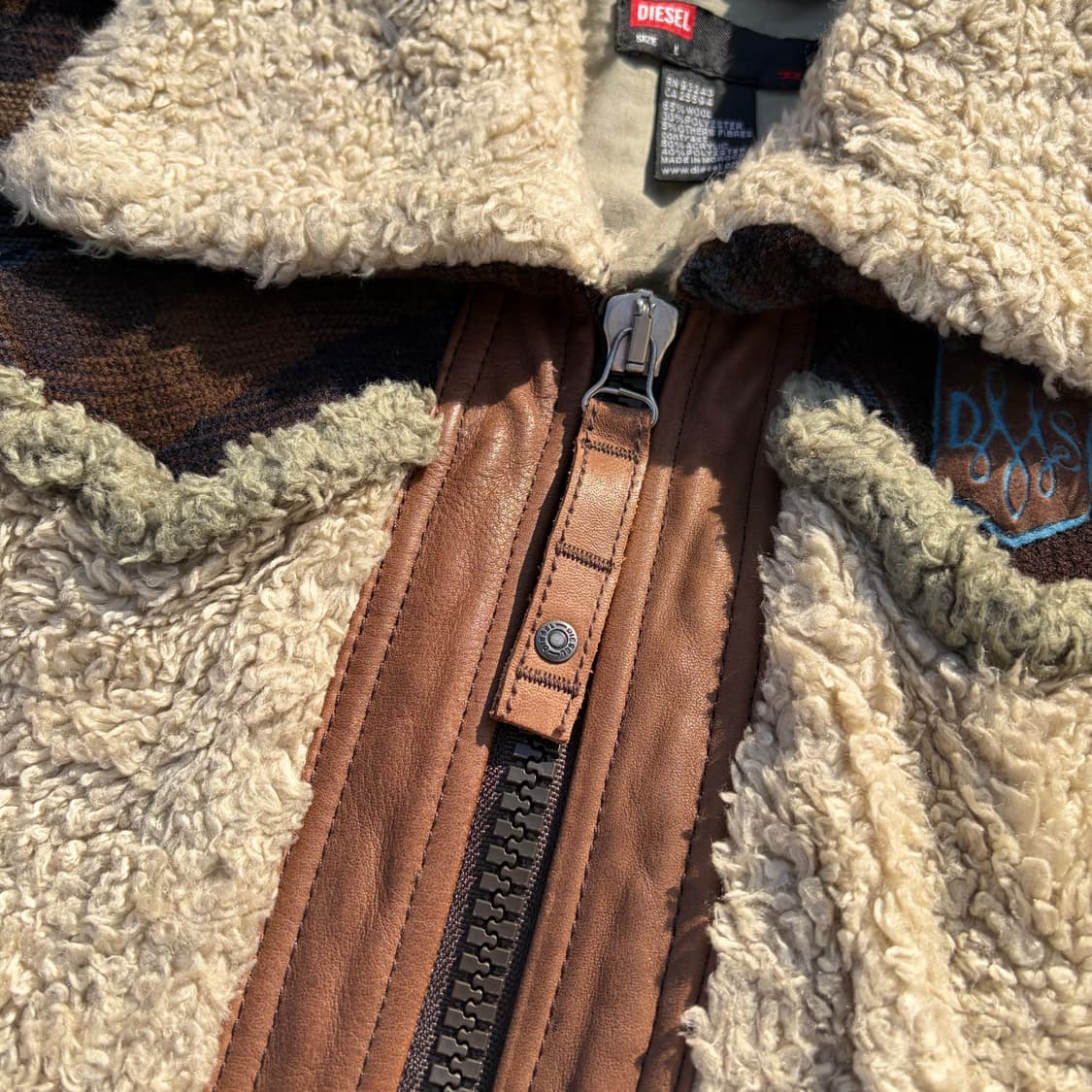 디젤 빈티지 쉐르파 울 베스트 L 상품이미지5