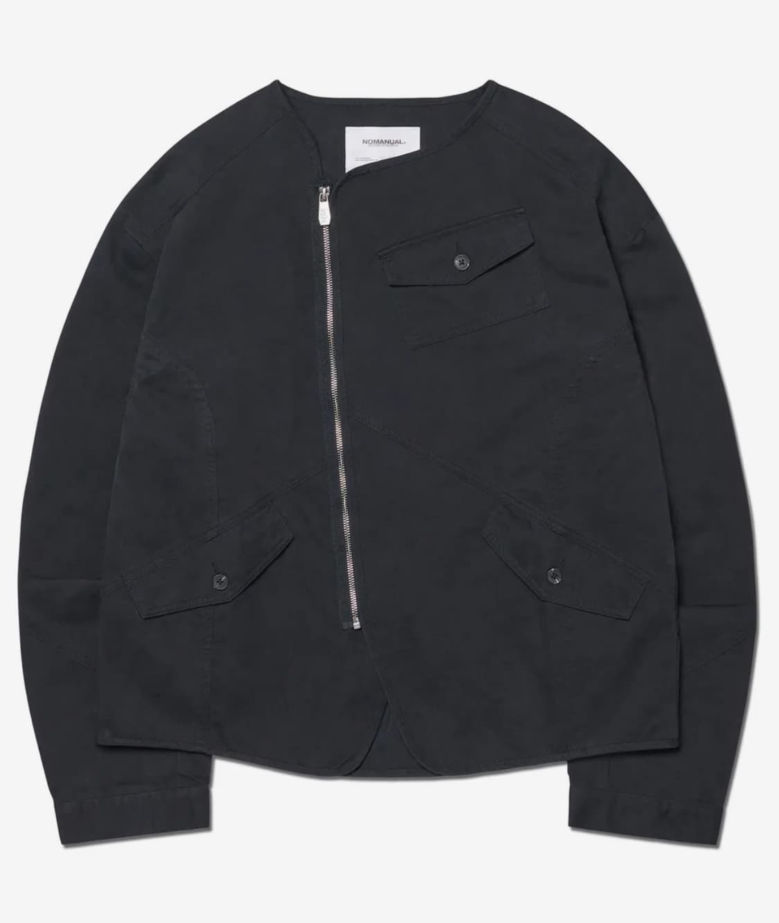 노매뉴얼 COLLARLESS JACKET - WASHED BLACK 상품이미지1