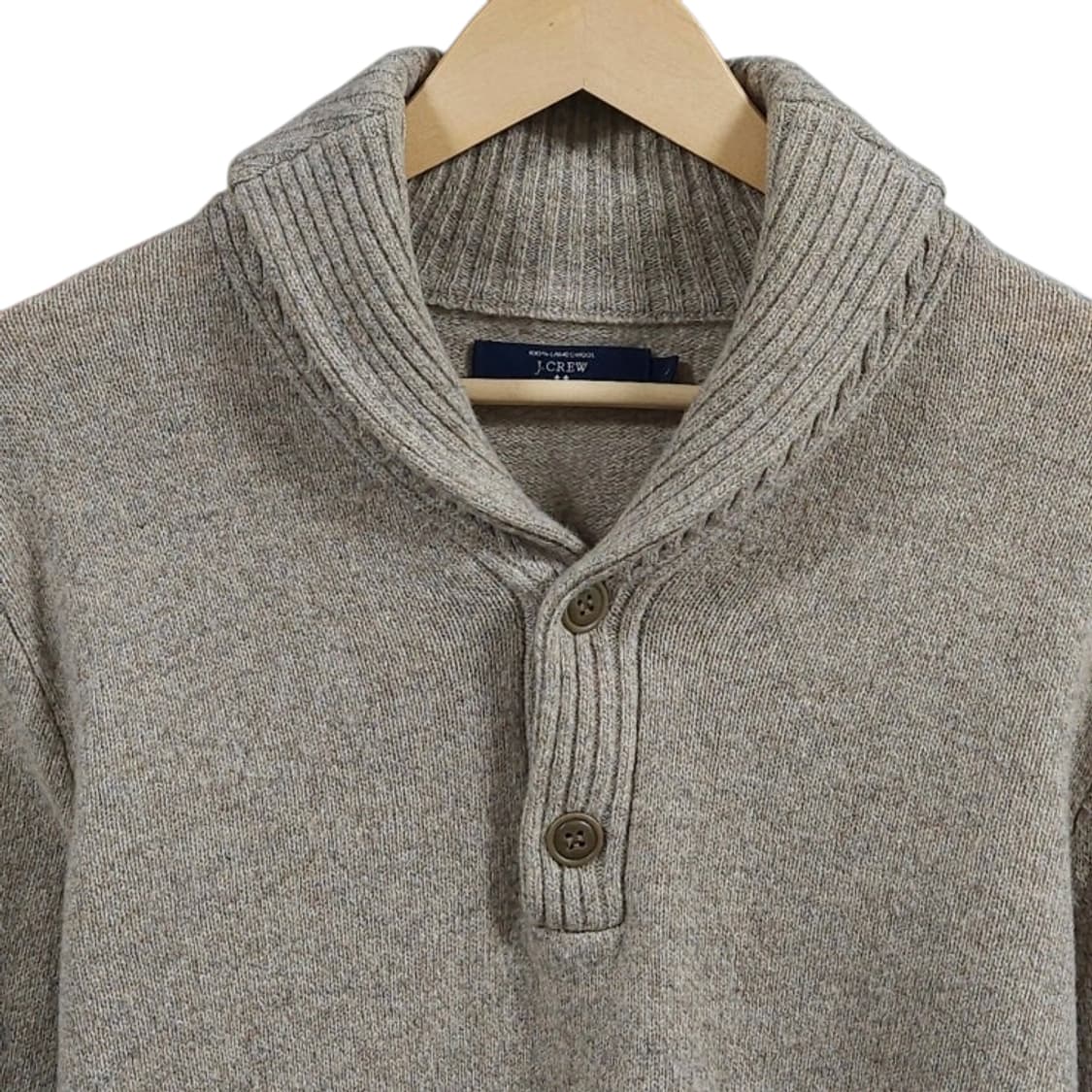 105)JCrew 제이크루 램스울 숄카라 니트 베이지 상품이미지2