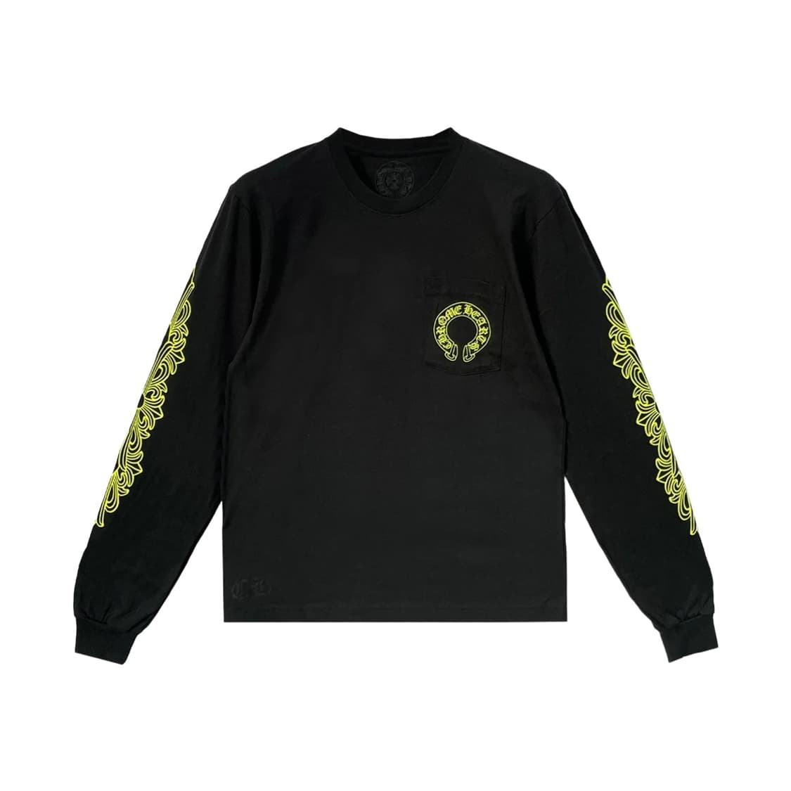 [L,XL] 크롬하츠 홀스슈 로고 포켓 롱슬리브 티셔츠 블랙 네온 상품이미지2