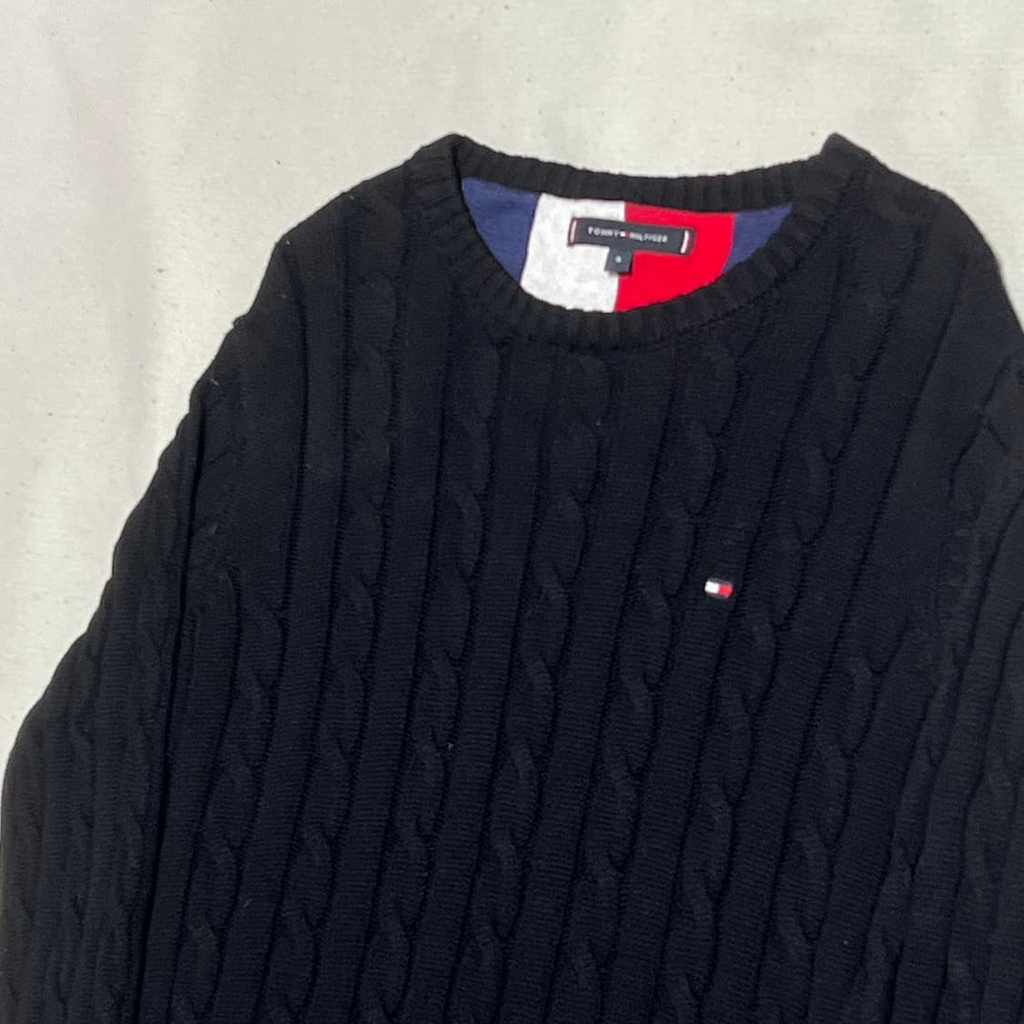 S 타미힐피거 스몰로고 케이블 니트 상품이미지1