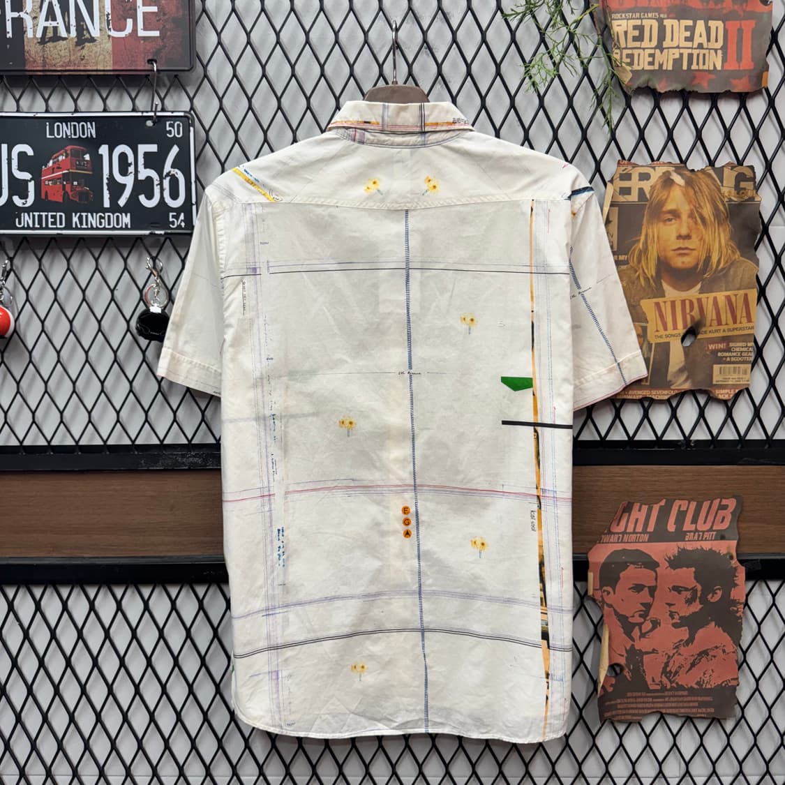 00s 폴 스미스 진스 반팔 코튼 셔츠 그래픽 프린팅 포인트 화이트 상품이미지2