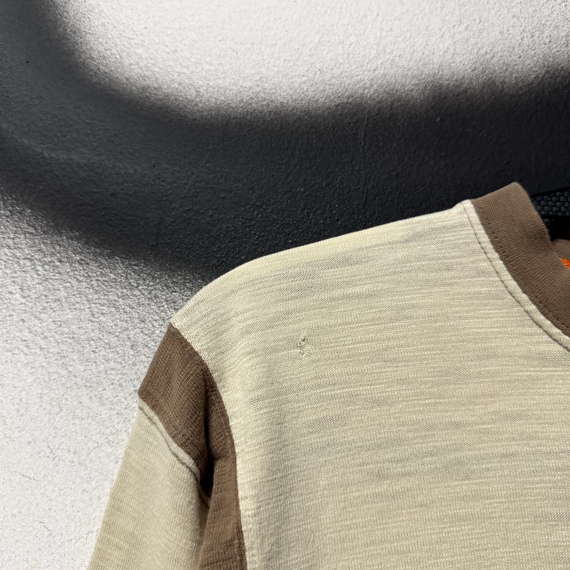 VTG 빈티지 스컬 프린팅 초코 바나나 배색 롱 슬리브 티셔츠 상품이미지7