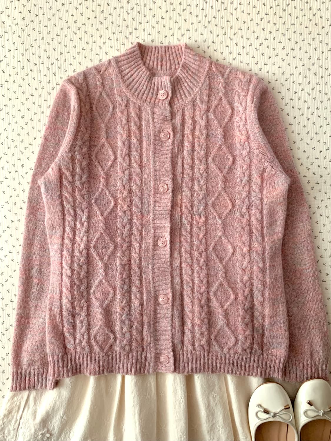 핑크 솜사탕 니트 가디건 상품이미지1