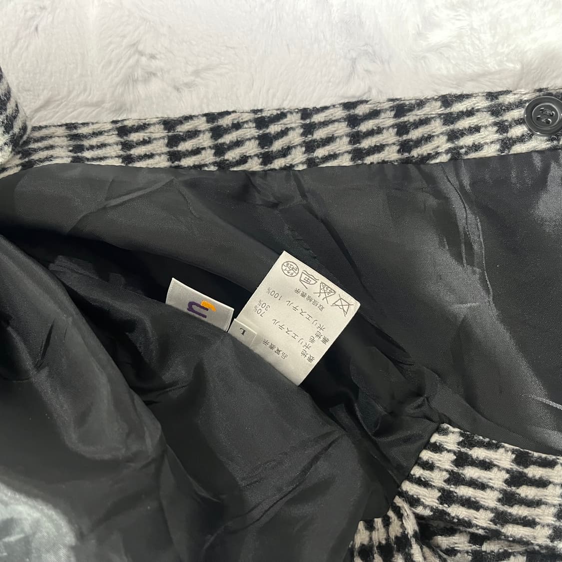 체크 울 혼방 케이프 코트 망토 모리걸 갸루 상품이미지5